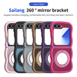 360 ° Rotating Bracket Protective Magnetic Wave Case for Samsung Galaxy Z Flip