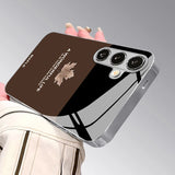 Leaf Message Pattern Electroplated Glass Phone Case For Samsung