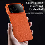 Natural Cowhide Leather Magnetic Case for iPhone