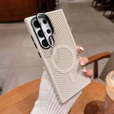Honeycomb Mesh Cooling With Lens Bracket Phone Case for Samsung