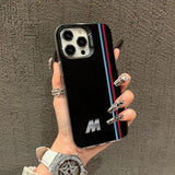 Striped letter M pattern phone case for iPhone