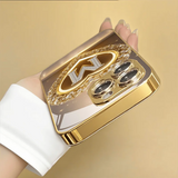 Tempered glass Phone Case Luxurious Letter“M"Gold Pattern case For iphone