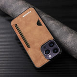 Retro Card Holder Wallet PU Leather Phone Case for iPhone