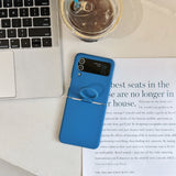 Original Fluorescence Color Liquid Silicone Ring Holder Case For Samsung Galaxy Z Flip