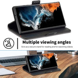 Carbon Fiber Flip Magnetic PU Leather Wallet Case for Samsung