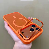 New Metal Bracket Frosted Matte Translucent  Magnetic Case For iPhone