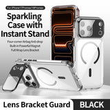 Luxury Clear Lens Flip Stand MagSafe Case For iPhone