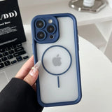 Luxury Frosted Transparent Magnetic Case For iPhone