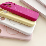Magnetic Solid Color Silicone Case For iPhone