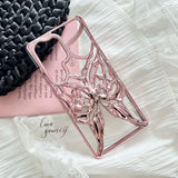 Luxury Plating 3D Hollow Butterfly Phone Case For Samsung