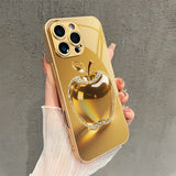 Gold Diamond Crystal For Apple Paint Glass Case For iPhone