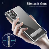 Clear Mobile Phone Case Metal Stand Case for Samsung