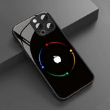 Colorful Halo For Apple Pattern Tempered Glass Phone Case For iPhone