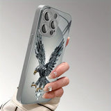 Light Luxury Crystal Eagle Pattern Glass Electroplated Case For iPhone