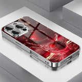 Simple Small Cherry Pattern Glass Electroplated Case For iPhone
