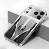 Curved Texture Wolf Head Pattern Glass Phone Case For iPhone