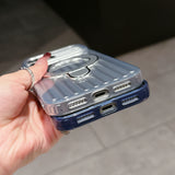 Magnetic Luggage Corrugated Stripe Bracket Case for IPhone
