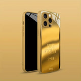Gold Bullion Pattern Gold Metallic Paint Glass Phone Case For iPhone