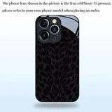 Black Leopard Print Tempered Glass Black Case For iPhone