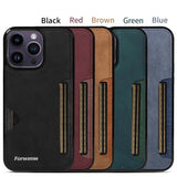 Retro Card Holder Wallet PU Leather Phone Case for iPhone