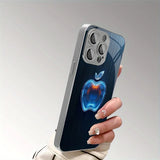 Crystal Light Shadow For Apple Pattern Tempered Glass Case For iPhone