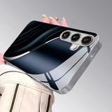 Modern blue streamlined-pattern protective case For Samsung