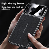 Luxurious Leather Back Electroplated Soft TPU Case For iPhone