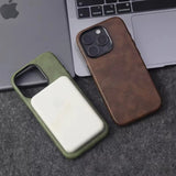 Retro Crazy Horse Leather Magnetic Case For iPhone