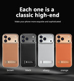 Genuine Leather Electroplated Magnetic Case For iPhone
