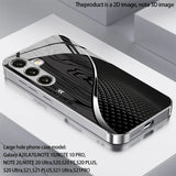 Electroplated glass geometric pattern phone case For Samsung