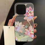 Translucent Slim Silky Skin Matte Flowers Phone Case For iPhone