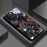 Brilliant Crystal Pattern Tempered Glass Case For iPhone