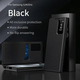 Leather Card Solt Pocket Smart Display LED Transparent Window Case for Samsung