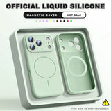 Magnetic Wrist Strap Liquid Silicone Phone Case For iPhone