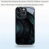 Brilliant Mandala Pattern Tempered Glass Black Phone Case For iPhone