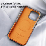 Double Leather Microfiber Flocked Magnetic Phone Case For iPhone