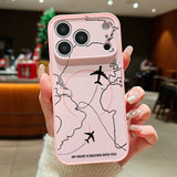 Airplane Route Pattern Magnetic Phone Case For iPhone