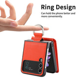 Magnetic Ring Holder Leather Wallet Cards Solt Case for Samsung Galaxy Z Flip