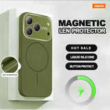 Big Window Magnetic Liquid Silicone Case for iPhone