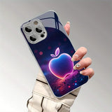 Colorful For Apple Pattern Electroplated Glass TPU Phone Case For iPhone