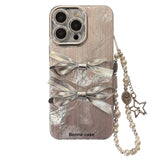 3D Silver Bowknot Phone Case For iPhone
