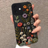 Embossed Floral Pattern Painted Case For iPhone