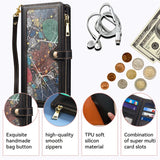 Crossbody Zipper Wallet Card Holder Lanyard Leather Case for Iphone