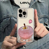 Pink apple pattern design phone case for iPhone