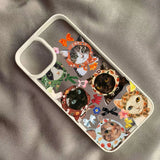 Colorful Cat Design Clear Phone Case For iPhone