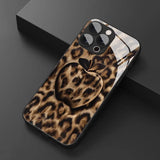 Leopard Print For Apple Pattern Glass Material Case For iPhone