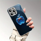 Crystal Light Shadow For Apple Pattern Tempered Glass Case For iPhone