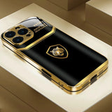 Cool Gold Tiger Pattern Gold Metallic Paint Glass Case For iPhone