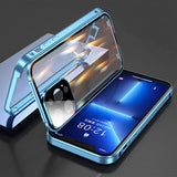 Double Sided HD Glass Metal Frame Case For iPhone