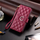 Luxury Leather Flip Wallet Bracket Protect  Case For iPhone